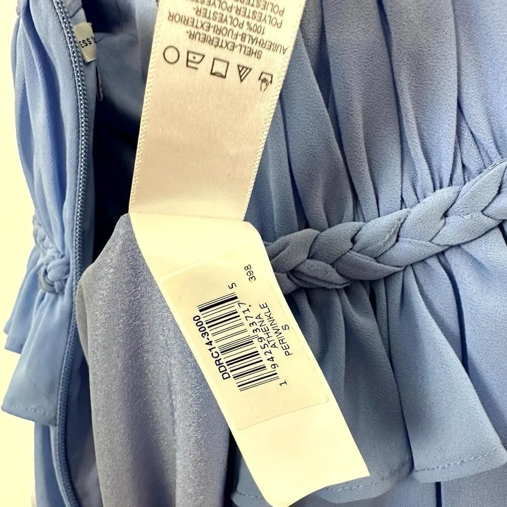 DRESS THE POPULATION Athena Halter Neck Gown in Periwinkle Size Small - Image 7