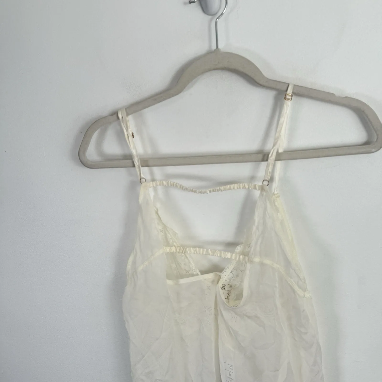 Intimissimi Silk Lingerie Babydoll Slip Dress Bride Honeymoon Romantic Womens Md White Size M - Image 7