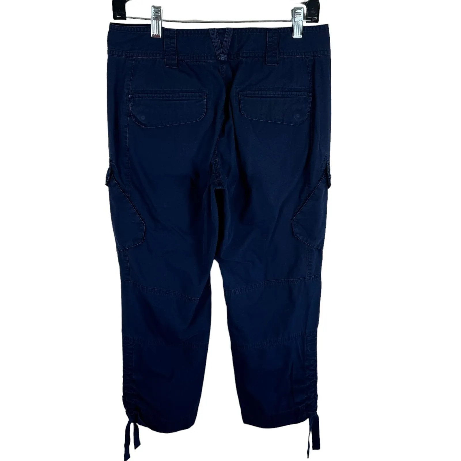 Lauren‎ Active By Ralph Lauren 100% Cotton Navy Blue Cropped Cargo Pants Size 4 - Image 2