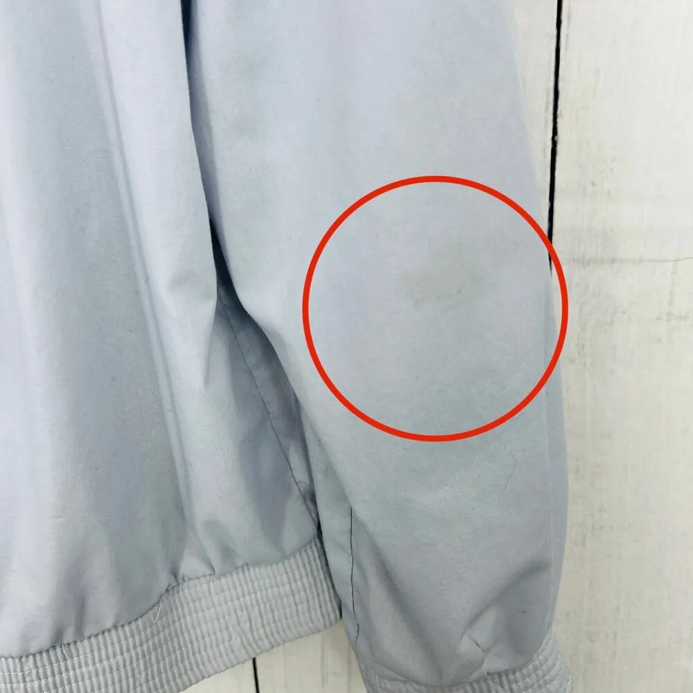 VINTAGE MEDIUM 70s Powder Blue Mock Neck Zip Up Windbreaker Jacket FLEET STREET - Image 8