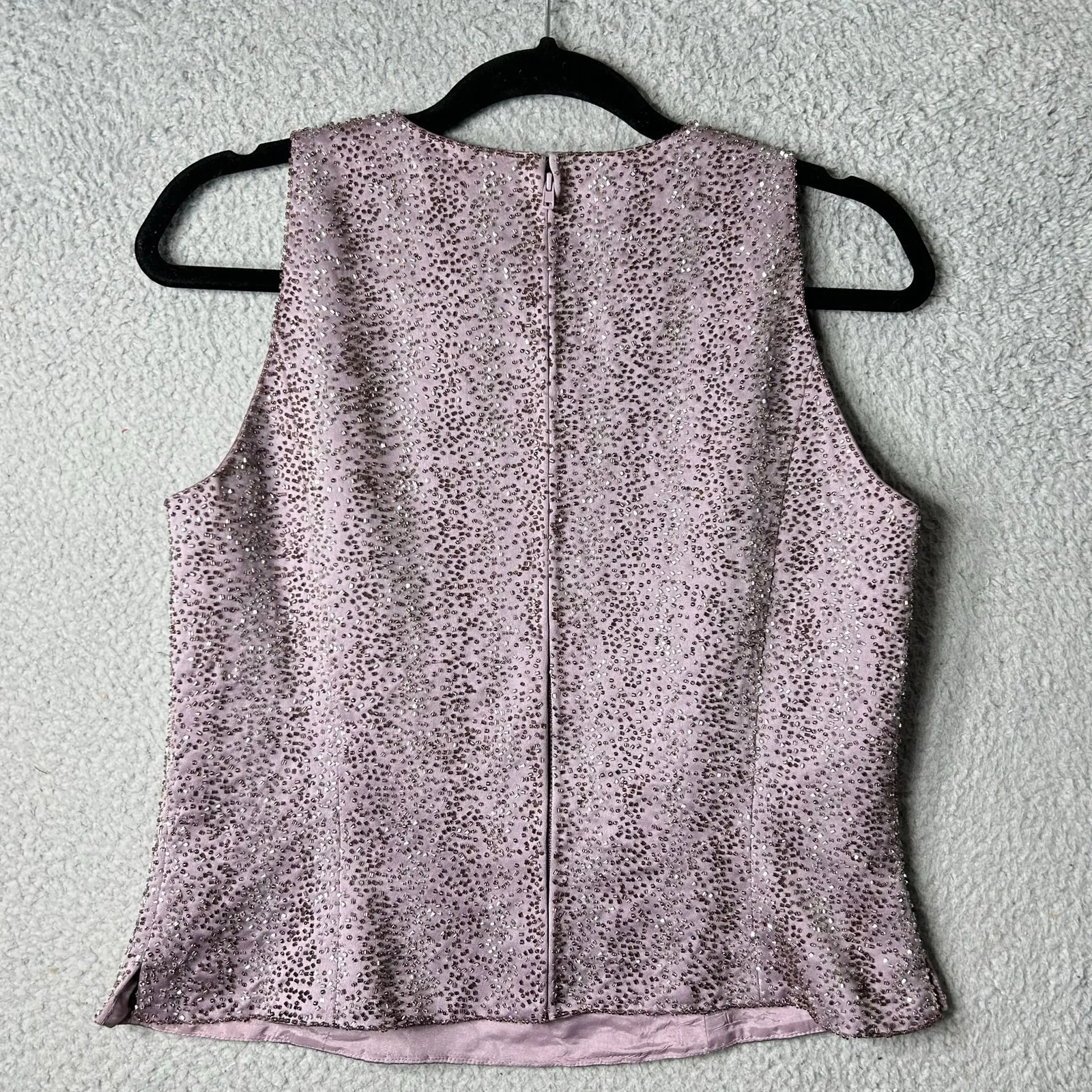 ZOLA EVENING Top Womens 10 Purple Lilac Sleeveless Sequin Top Wedding Dressy‎ - Image 2
