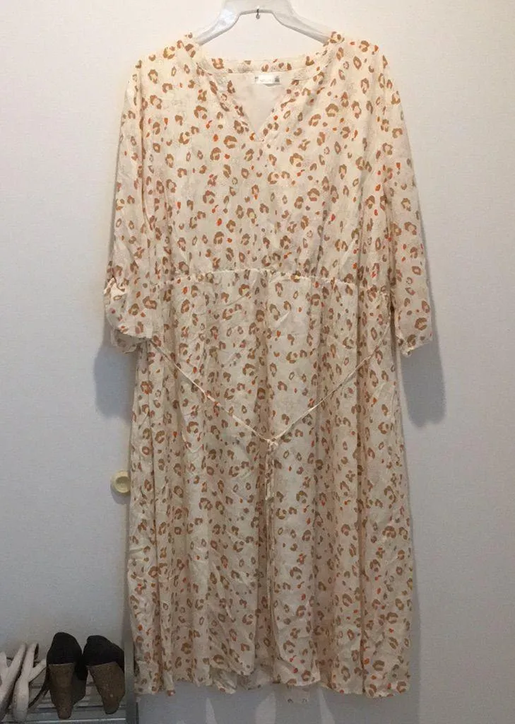 New Women’s 89th & Madison Leopard Print Lined Maxi Dress Size 2X Tan - Image 5