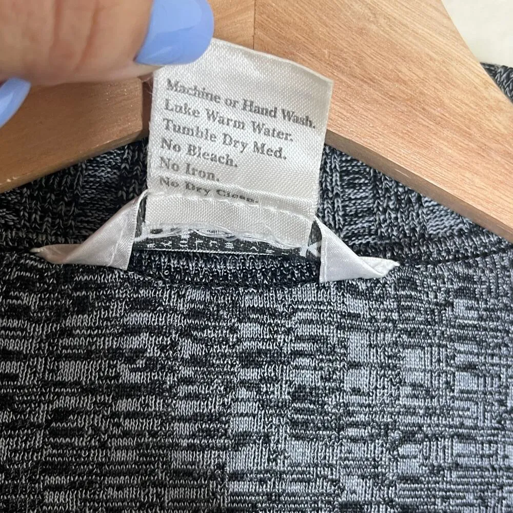 Exclusively Misook Women's Gray Space Dye Open Front Vintage Cardigan XS Petite - Image 4