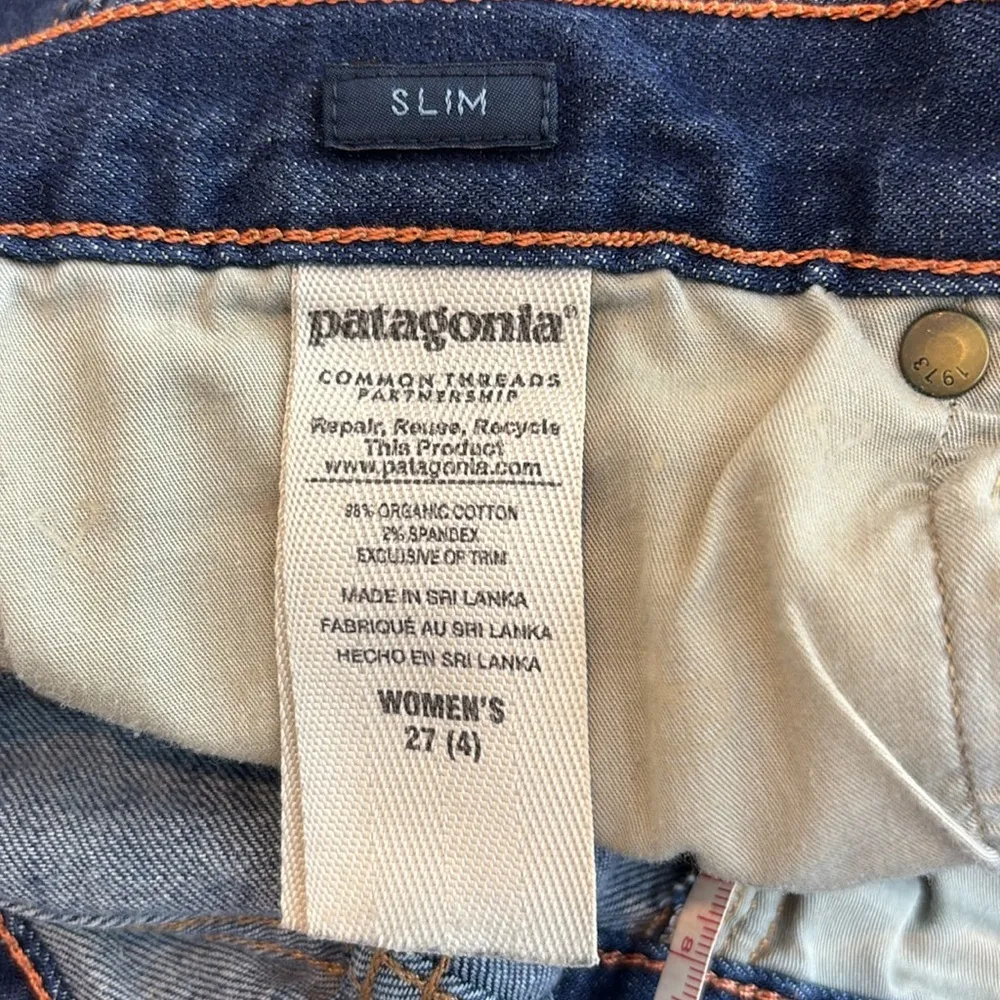 Patagonia Organic Cotton Slim Fit Jeans Women’s Size 27 / 4 Dark Wash Blue Denim - Image 6