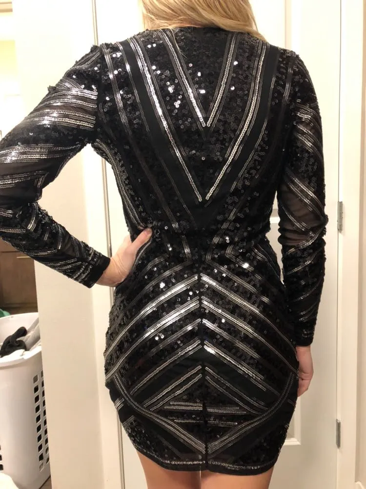 Sequence Geometric Black Dress - Image 2