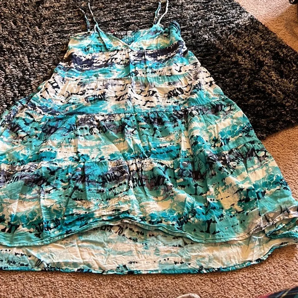 Volcom small blue tie dye dress - Image 3
