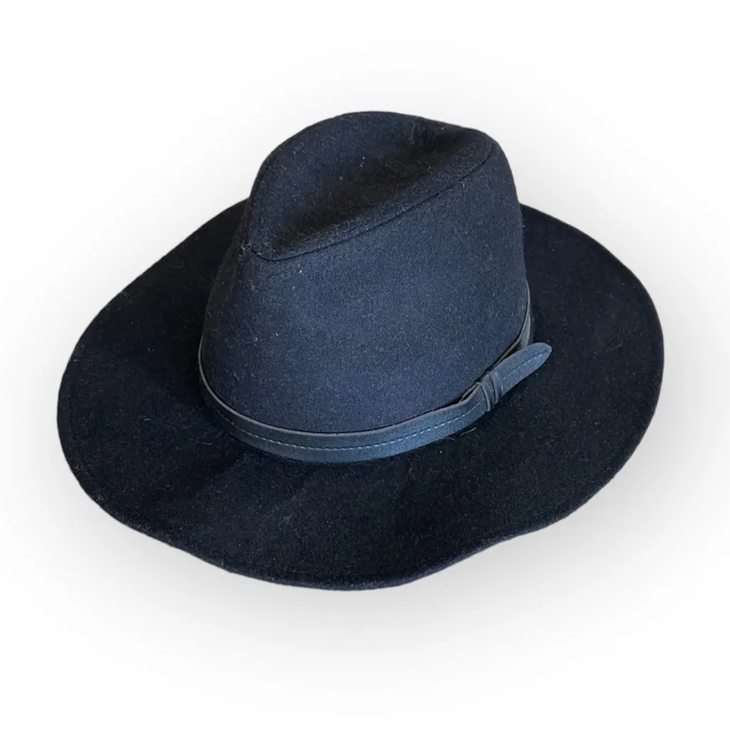 World Market Black Wool Felt Hat Padded One Size - Image 3