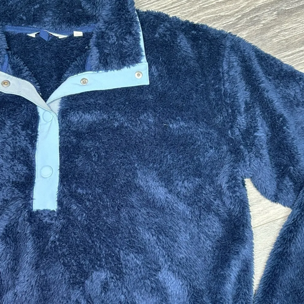 Vineyard Vines Navy Plush Teddy Snap-Placket Popover in Deep Bay Large 242‎ - Image 4