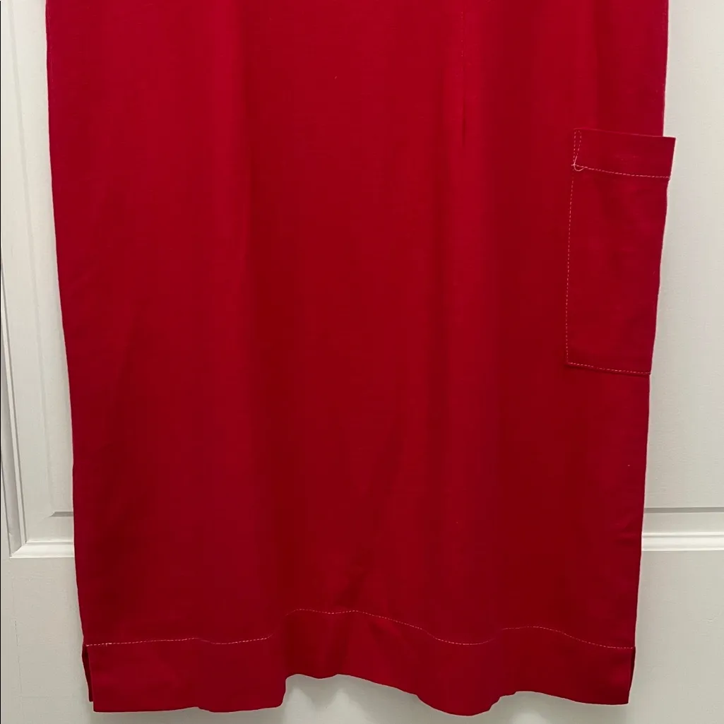 Basic Threads Linen Blend Cherry Red Sleeveless Mini Sheath Dress - Image 15