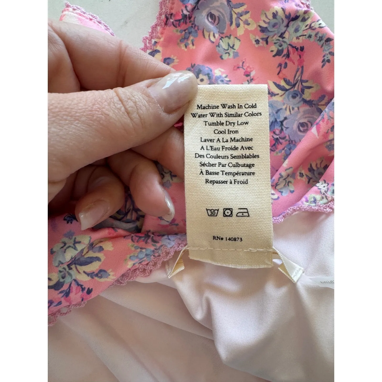 LoveShackFancy Mikkel Pink Floral Leopard Print‎ One Piece Swimsuit XS Resort - Image 5