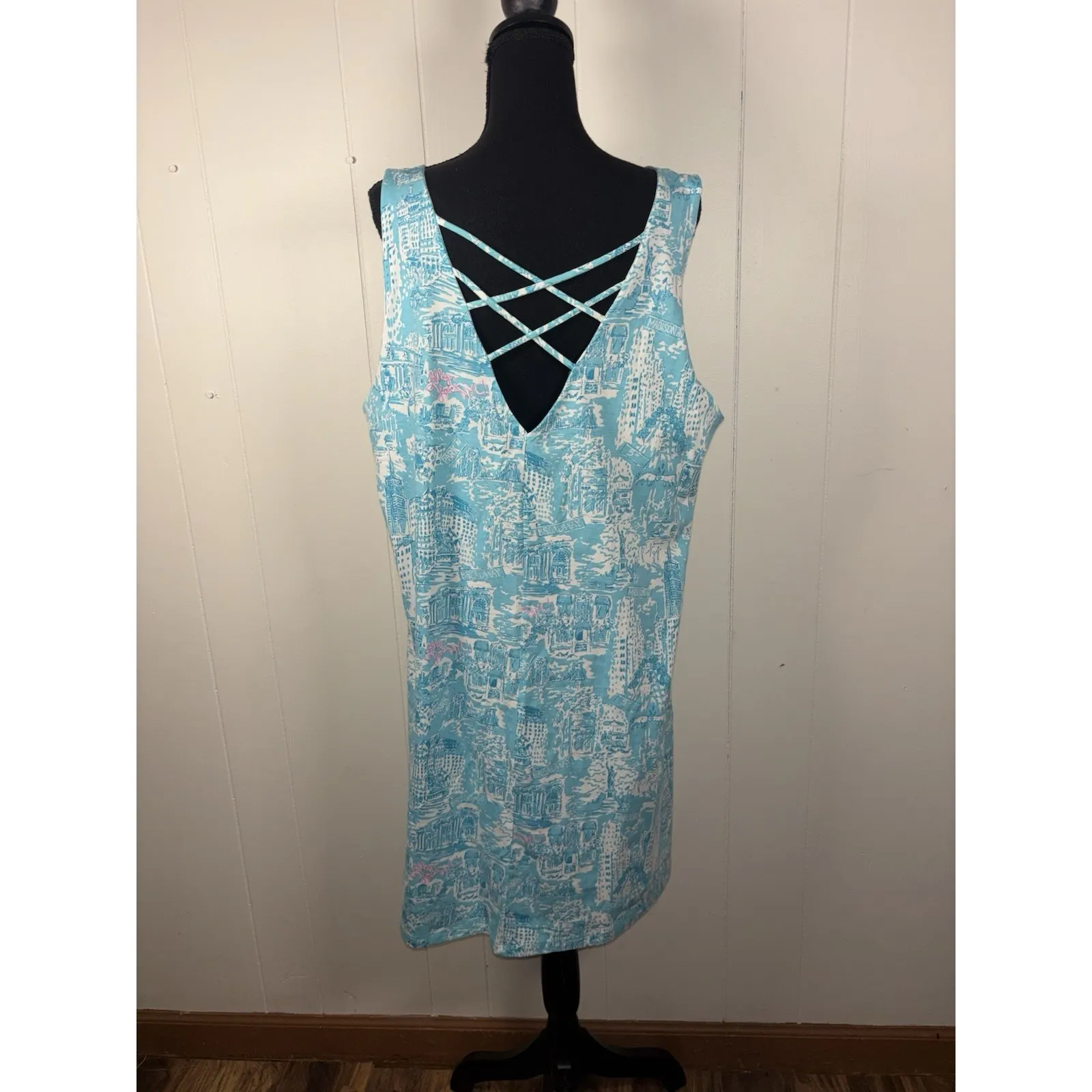 Lilly Pulitzer Kristen Swing Dress Shorely Blue NYC Toile Xxl - Image 3