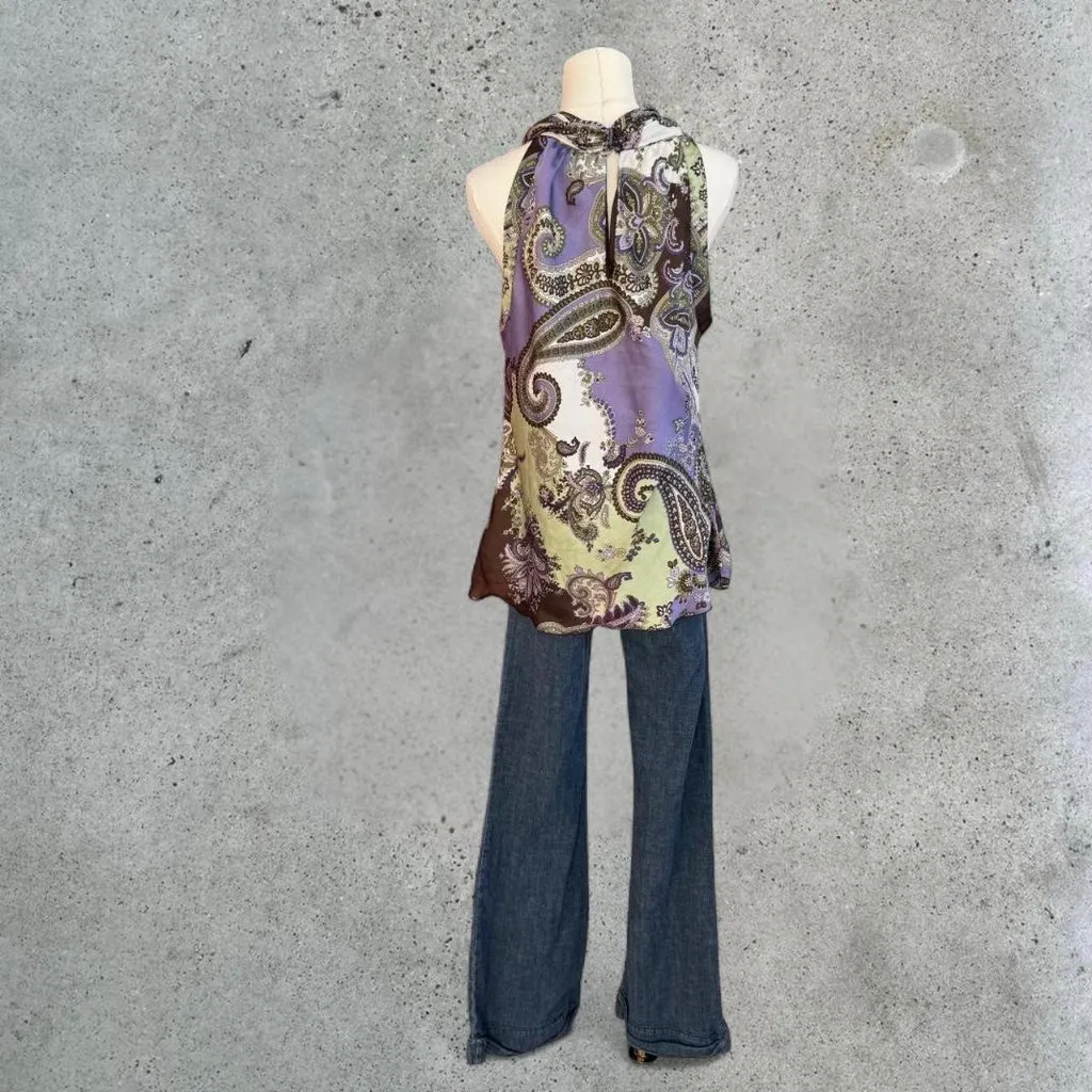 2000s paisley print top with - Image 2