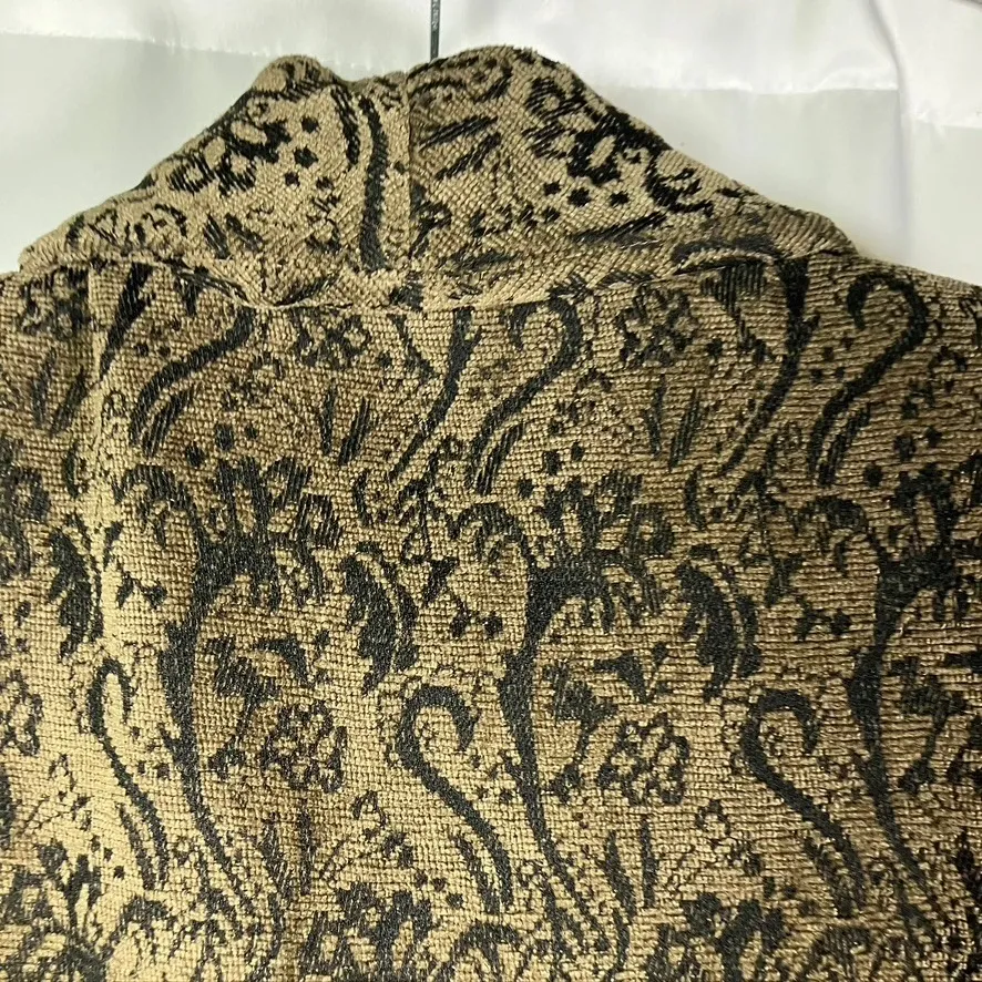 Cynthia Max Linen Rayon Blazer Jacket M Brown Tapestry Paisley USA Made‎ Vintage Tan Size M - Image 12