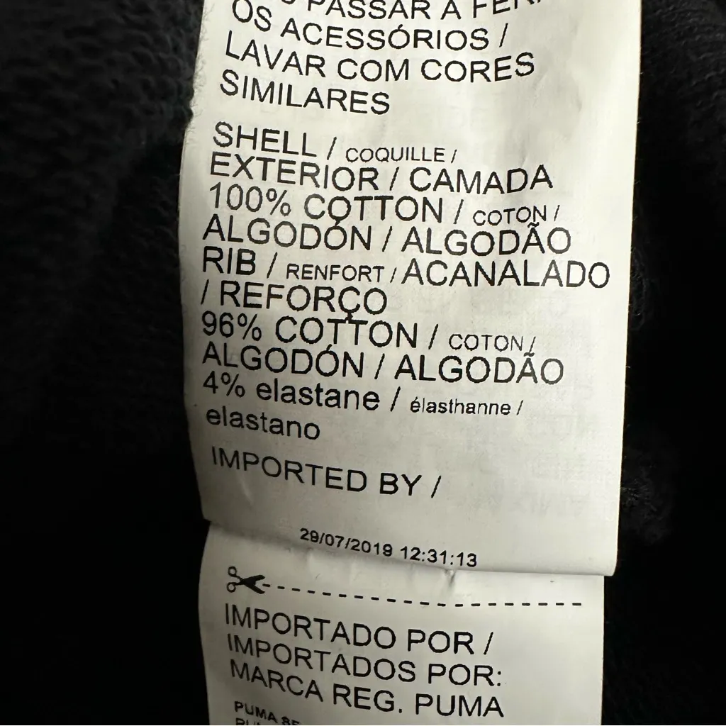 Puma Black Hoodie with Neon Yellow Logo Size XS Women - Image 5