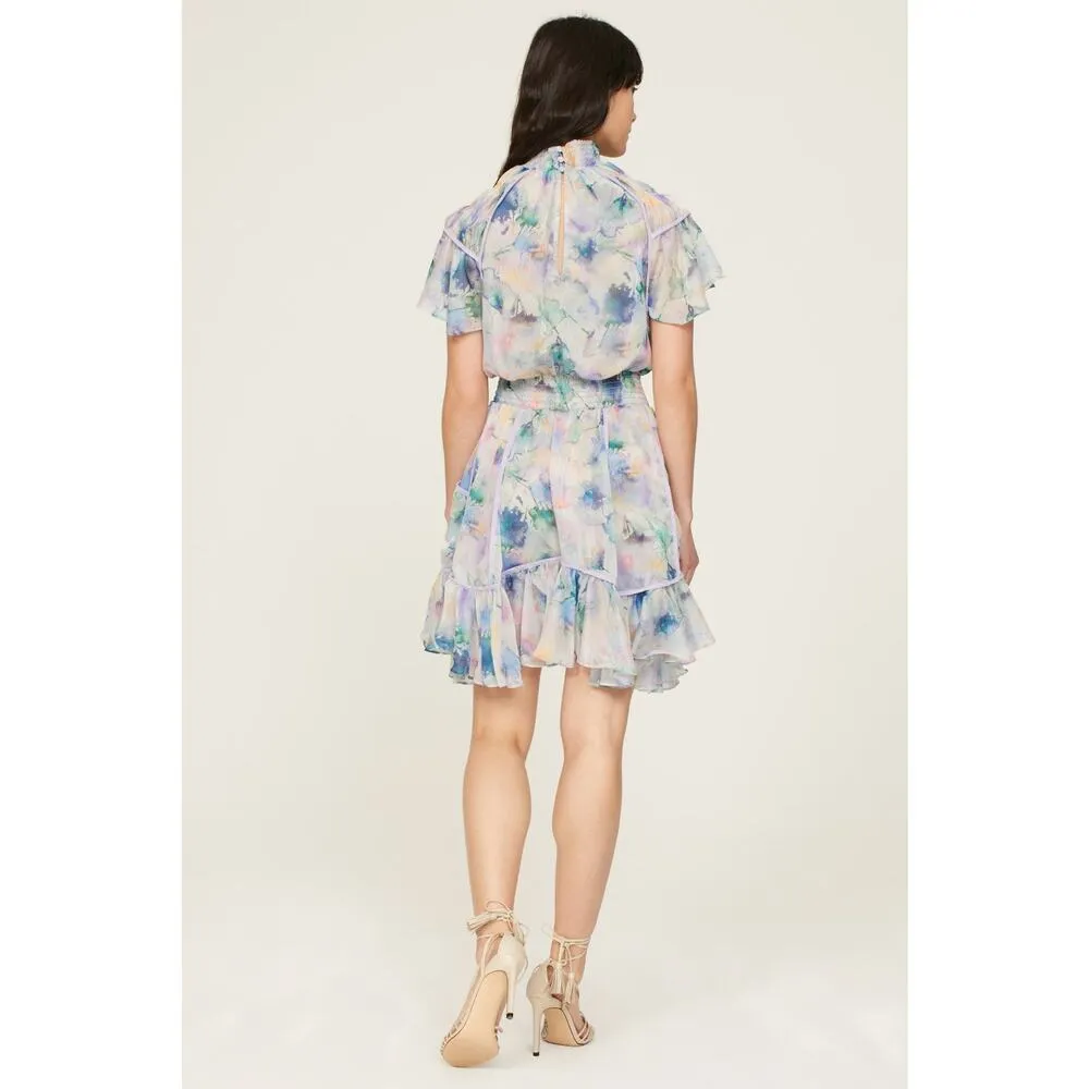 MISA Los Angeles Ella Flowy Romantic Pastel Watercolor Dress Small NWT $410 - Image 5