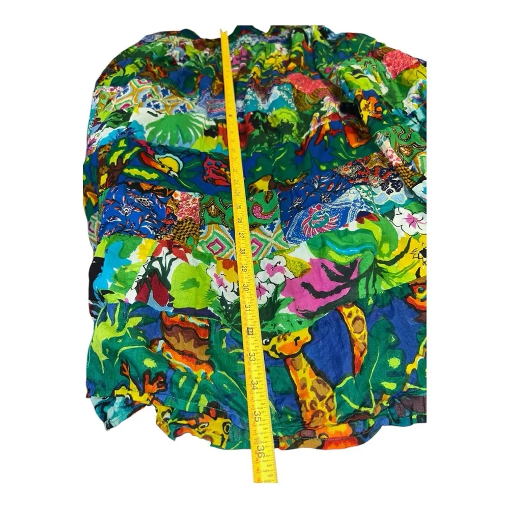 BATER & WELL Patchwork Skirt Boho Whimsical Fairycore Hippie Festival Gypsy L Green Size L - Image 5