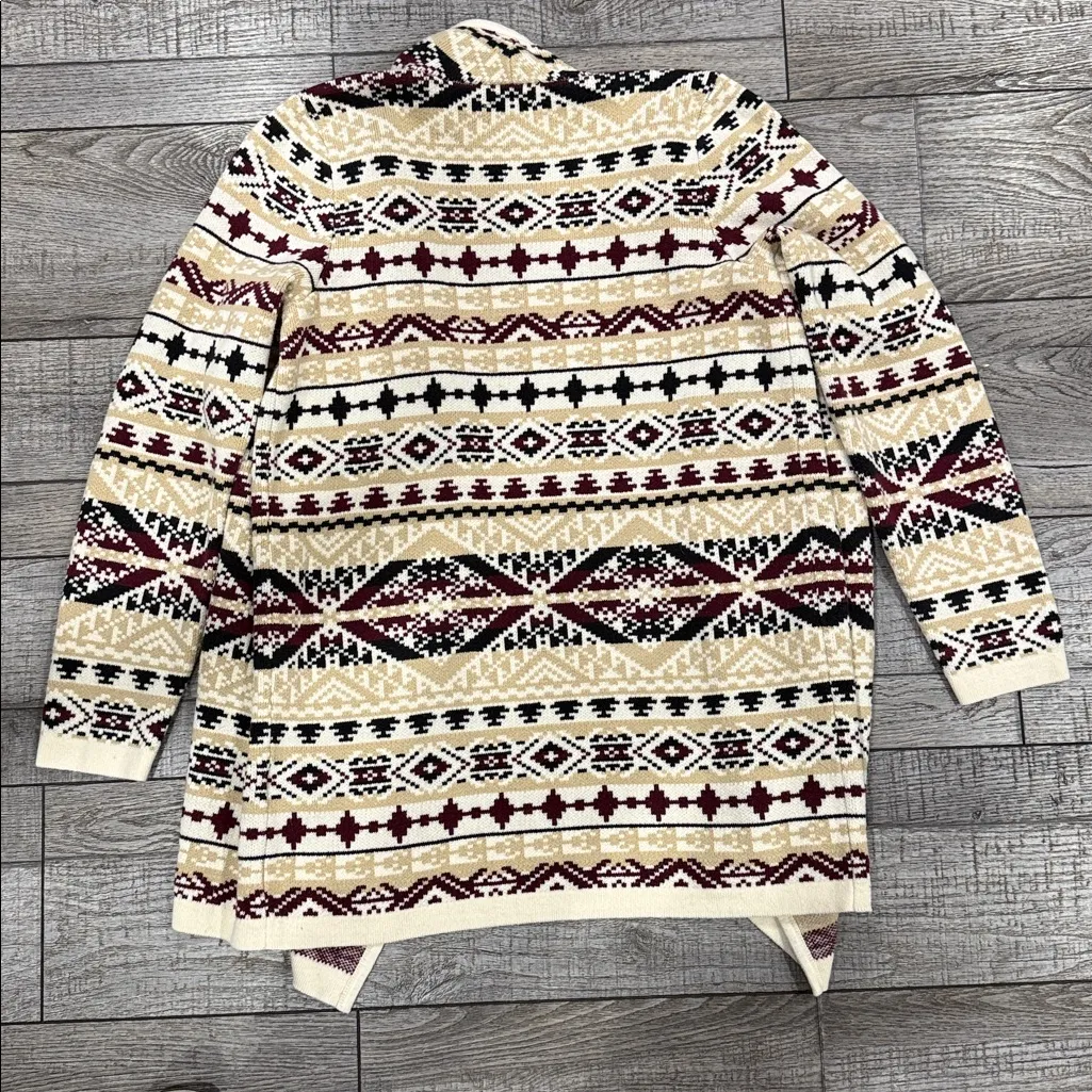 Lucky Brand Aztec Jacquard Multicolor Patterned Cardigan - Image 4