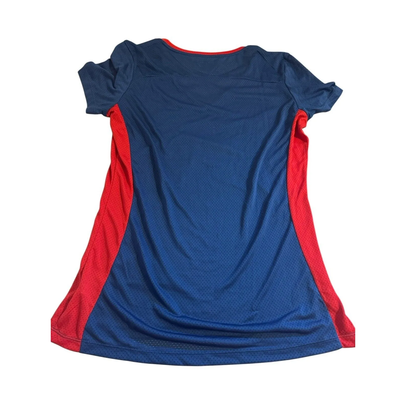 Women’s New Era Philadelphia 76ersBasketball Vneck Jersey Top Size Medium EUC Blue - Image 2