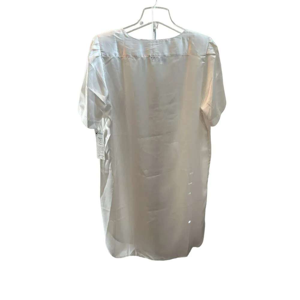 Vtg Etienne Bridal White Satin Nightgown~Nightshirt Sz M~feminine - Image 2