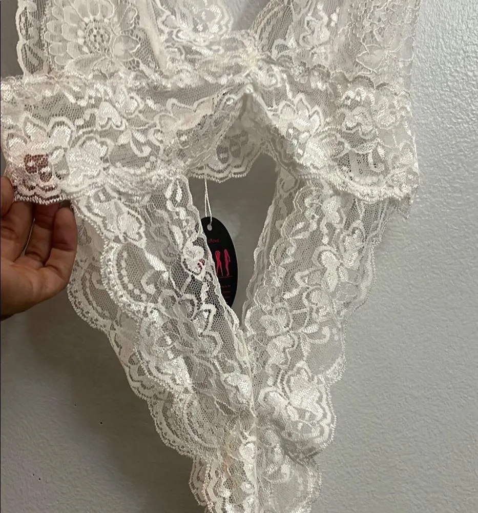 NEW Sexy White Lace Bodysuit teddy M Size M - Image 4