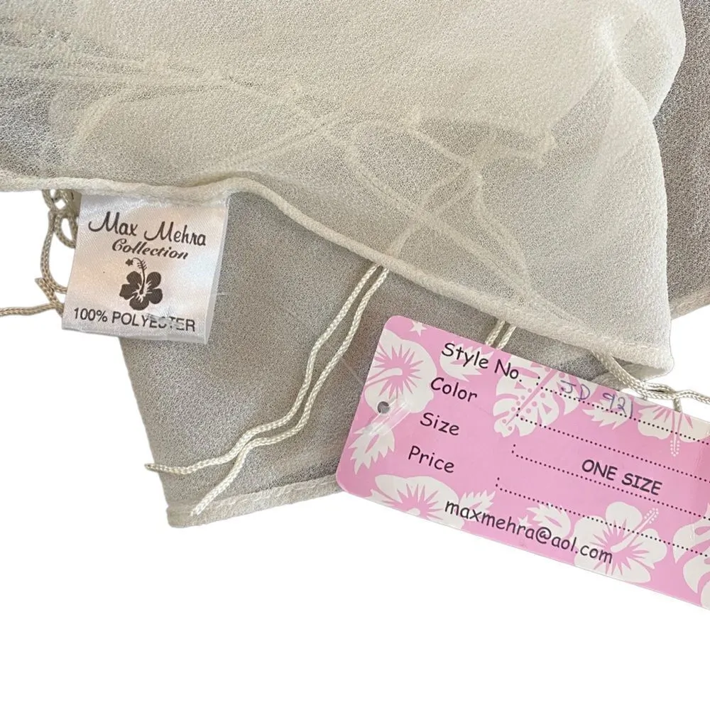 Max Merha Collection NEW embellished scarf tassels One size fits most white White - Image 4