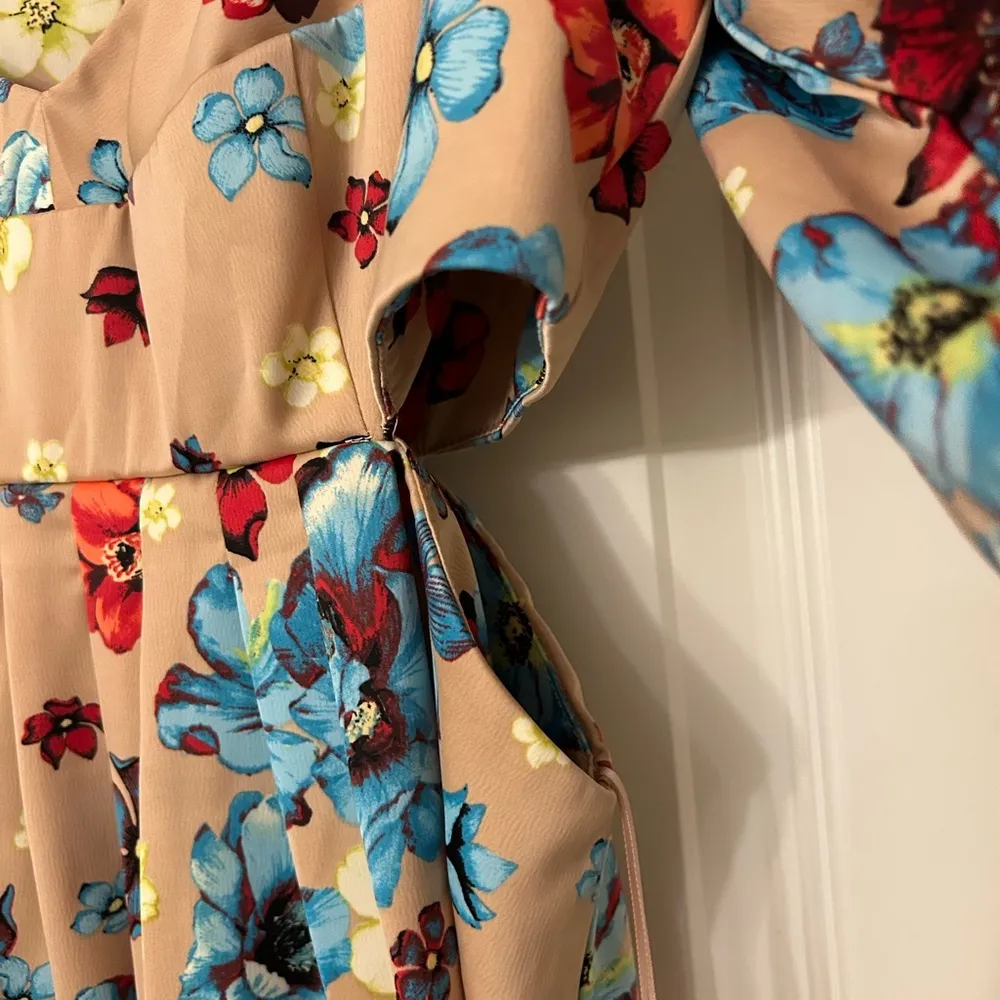 AFRM Floral Puff Sleeve Mini Dress size small - Image 4