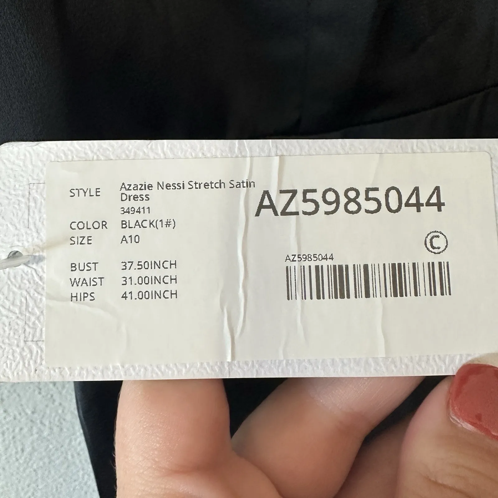 NEW AZAZIE Nessi Stretch Satin Dress Black Formal Maxi‎ Gown Bridesmaid Size A10 - Image 7