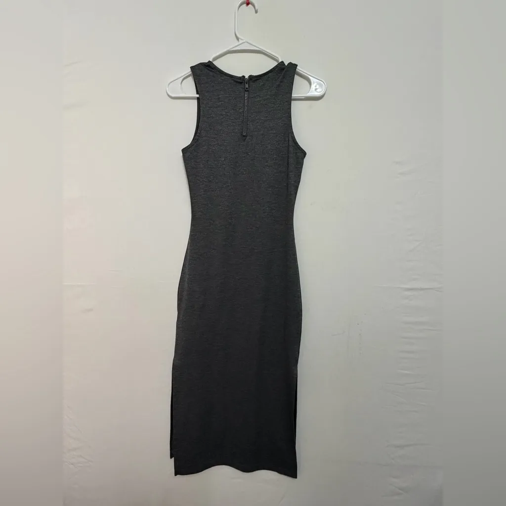 H&M Charcoal Gray Sleeveless Midi Dress XS Side Slit(E31) - Image 7