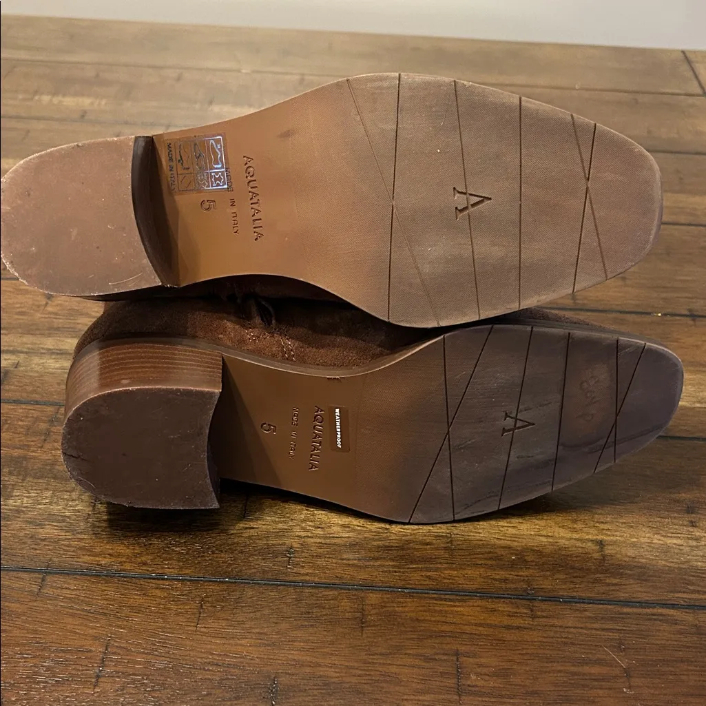 Aquatalia Chestnut Suede Ankle Booties Size 5 EUC - Image 8