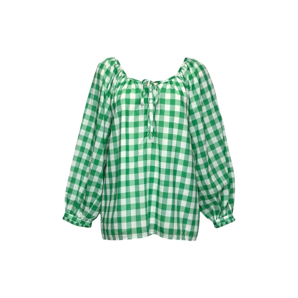 EMERSON FRY Lucy Blouse, Meadow Check, Large White - Image 6