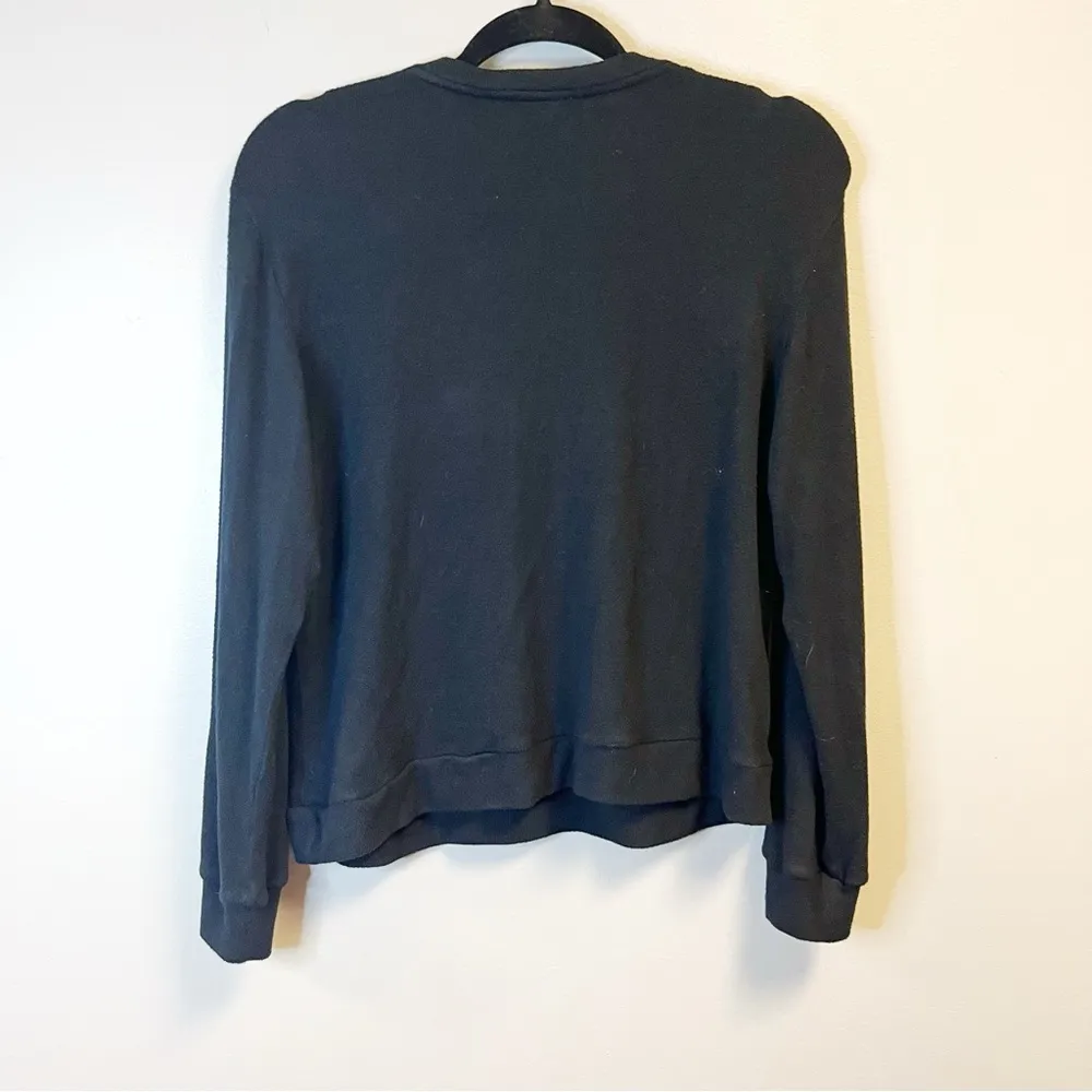 Calme Johnny Was Pullover Black Beauty Hachi Kangaroo Pocket Top Sz S EUC - Image 7