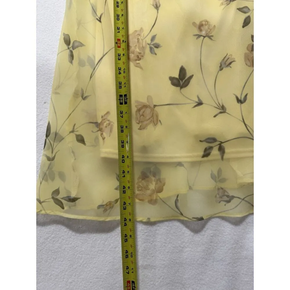 Women’s Floral Pastel Dress 18w Cottagecore Prairie Sleeveless Fairycore Maxi Yellow - Image 5