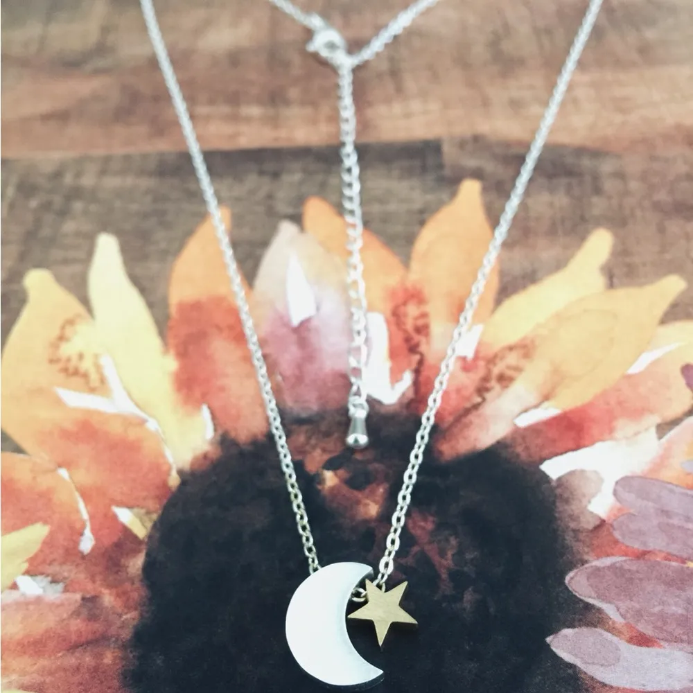 Gold Star Silver Moon Necklace - Image 3