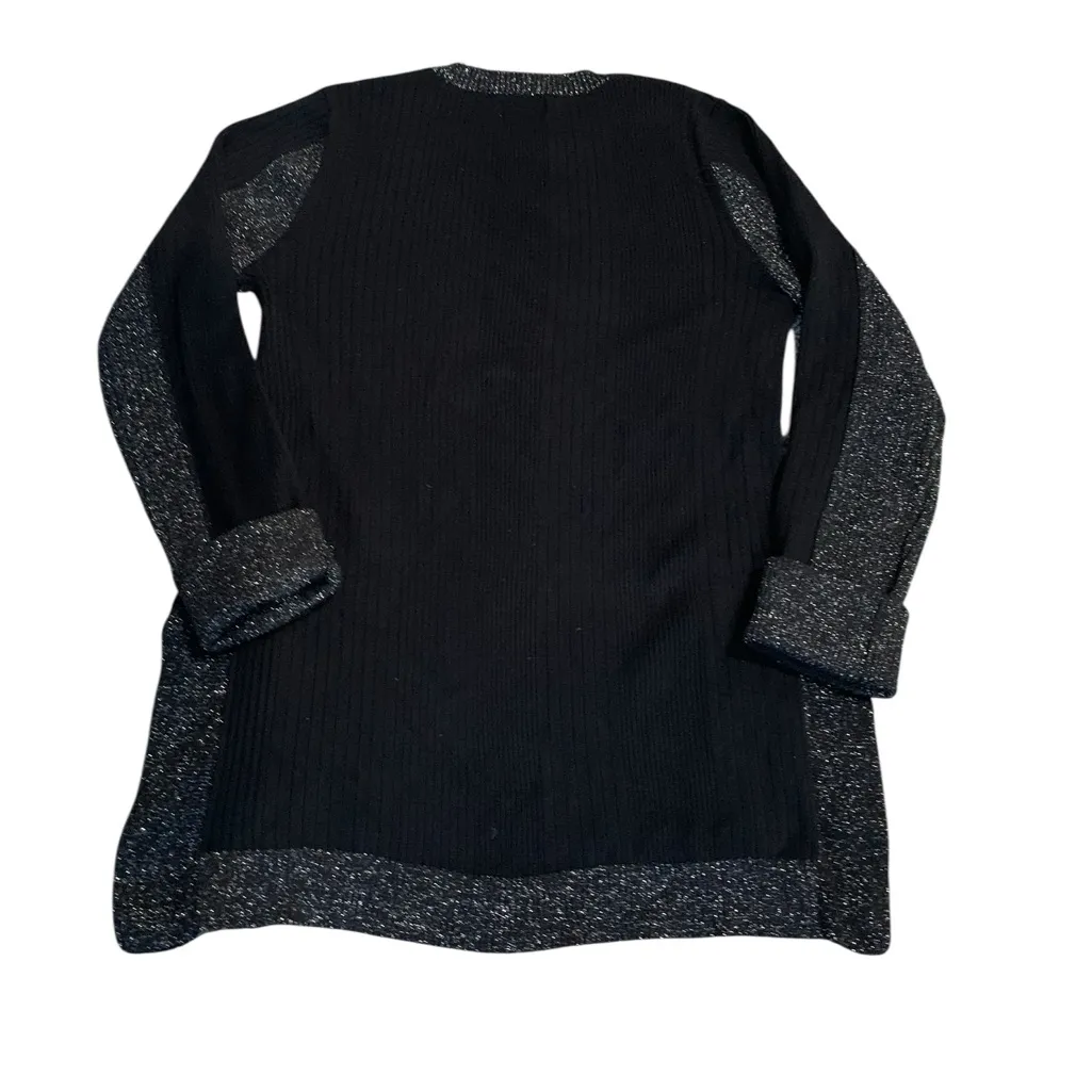 3/$15 LIME black sweater with metallic trim - Image 4