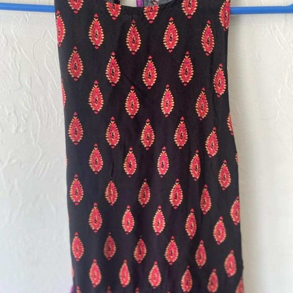 Free People black purple sleeveless print dress XS - Image 5