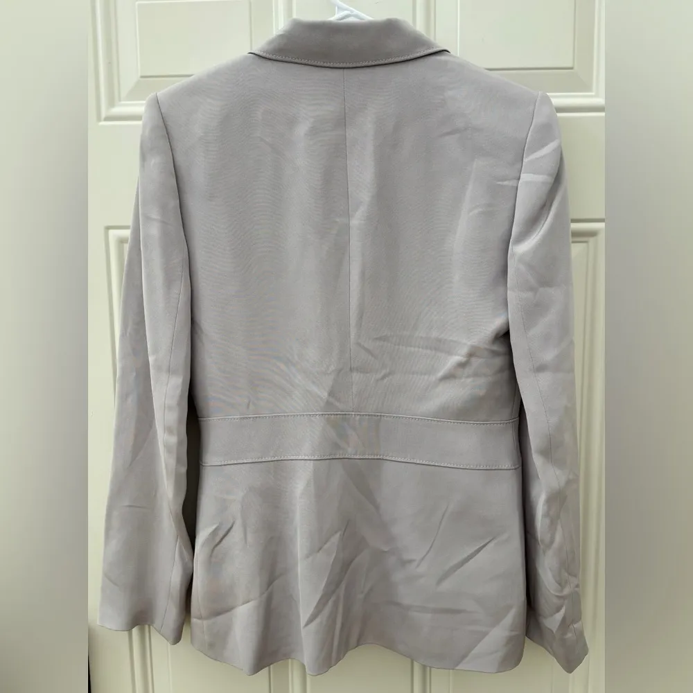 Moda International Lilac Blazer Tailored Suit Jacket Silk Lined Women's Size 8 Purple - Image 2