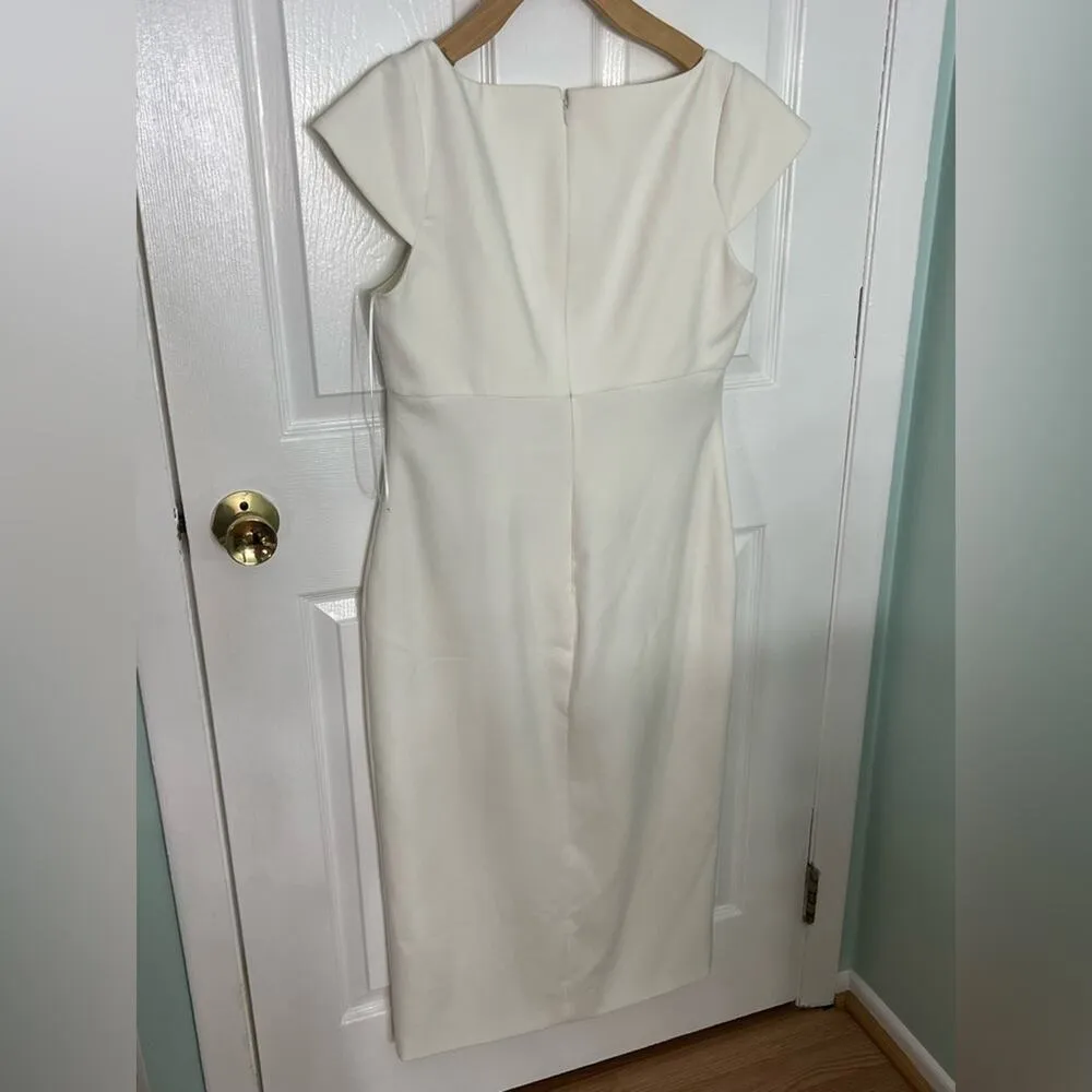 Likely White Cap Sleeve Thigh Slit Sweetheart Neck Midi Rosalia Dress 14 - Image 7