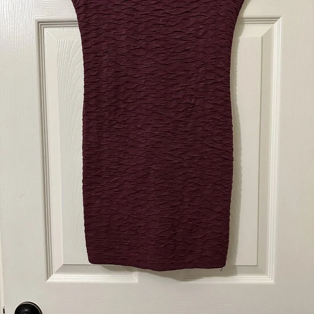 Women’s Free People Beaded Burgundy Mini Bodycon Dress Sz XS Extra Small - Image 3
