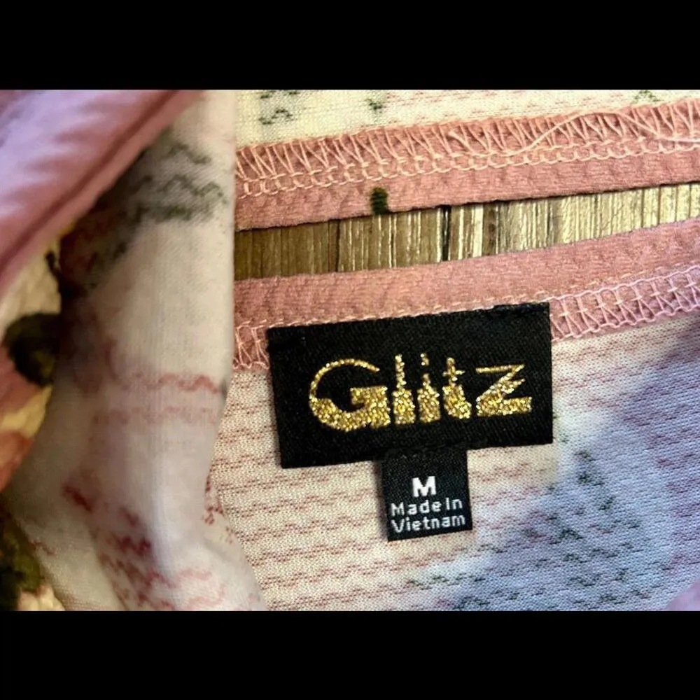 Glitz Kimono Style Floral Pink Dress - Image 3