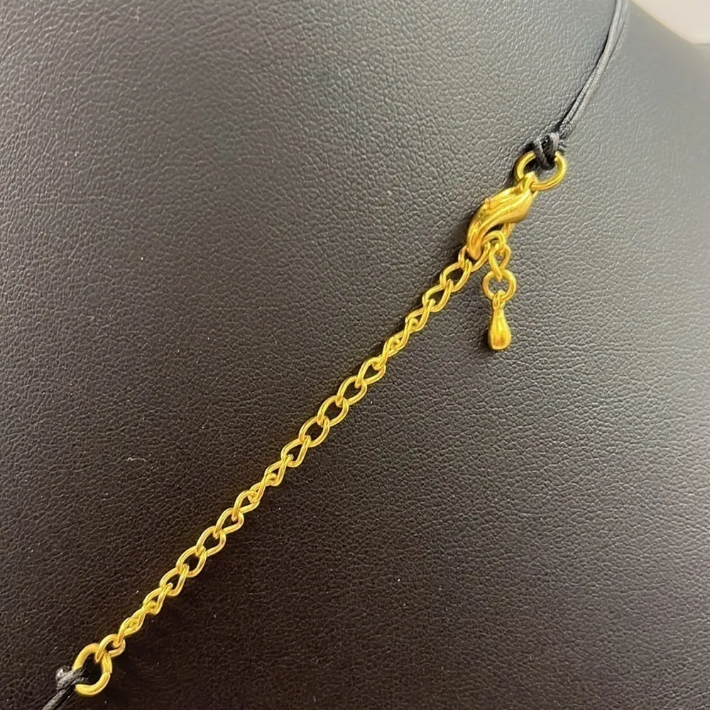 Colorful Beaded knotted Necklace with gold tone spacers - Image 8