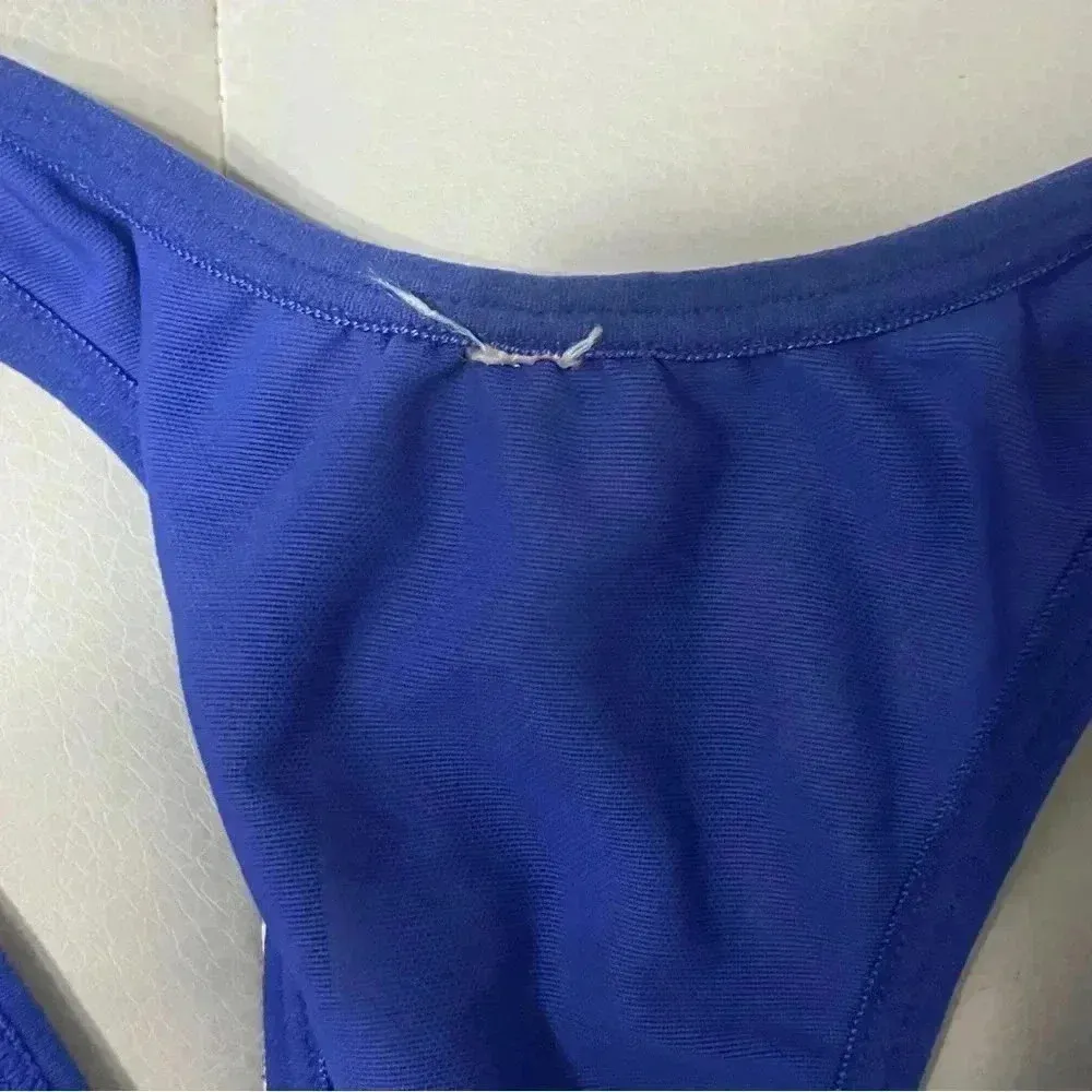 Lululemon Front Close Blue Sports Bra Top | Teal Gym | Logo Design | Size 4 XS - Image 4