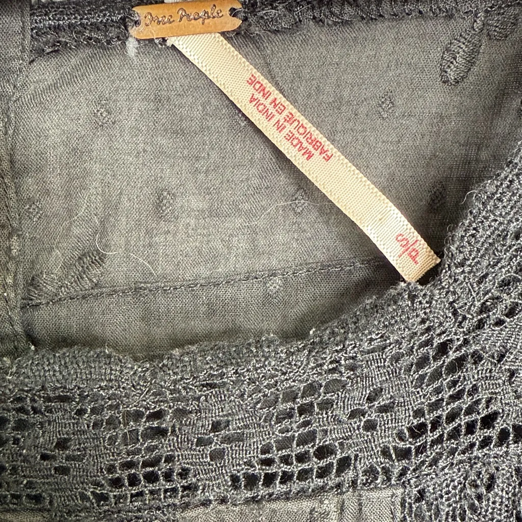 Free People Azalea Black Lace Tunic Top W1949 Sz S - Image 8