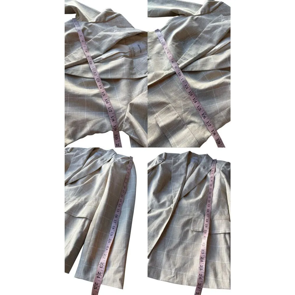 Madewell The Slim Blazer in Sesame Maeve Glen Plaid Size M - Image 11