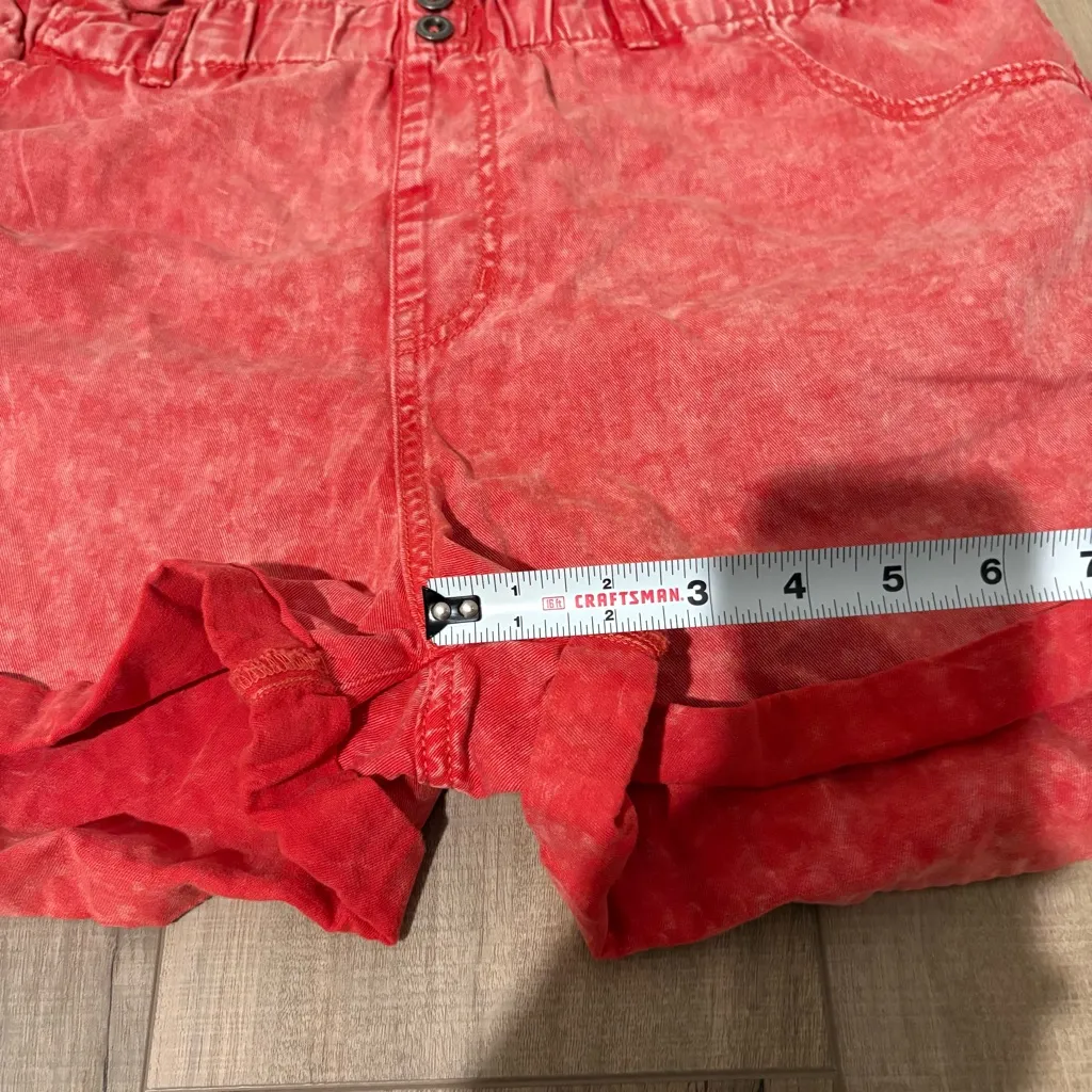 Wild‎ Fable Acid Wash Vintage Paperbag Shorts Red Size Large - Image 7