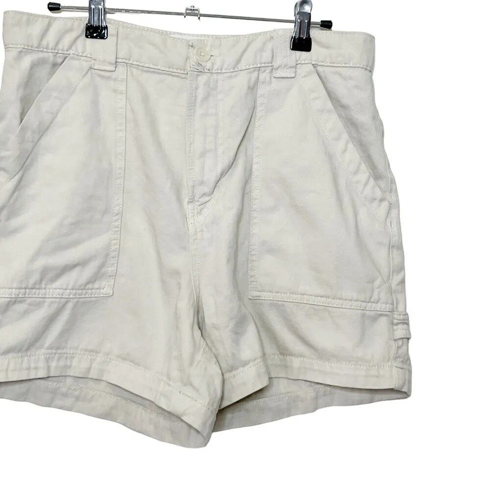 Reformation Pierce Utility Shorts In Almond High Waisted Relaxed Womens Size 30 - Image 2