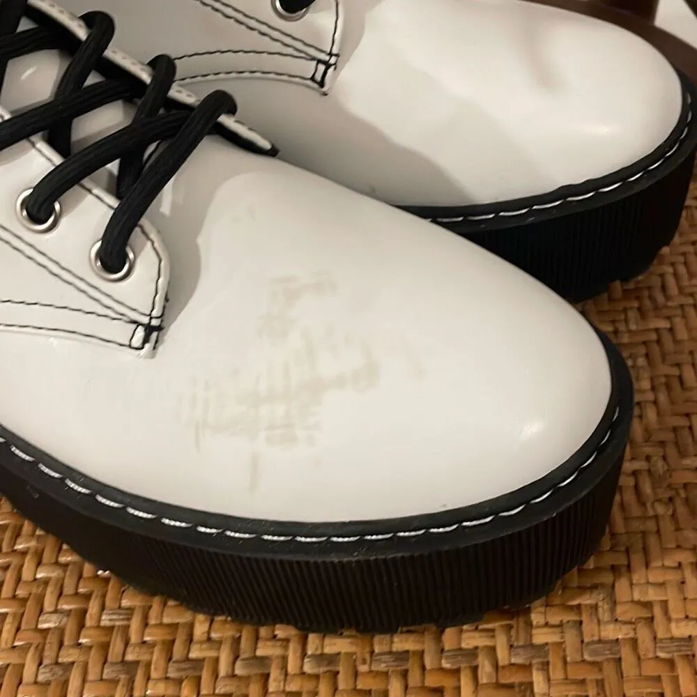 H&M Divided NWOB white platform lace up combat boots size 39 - Image 5