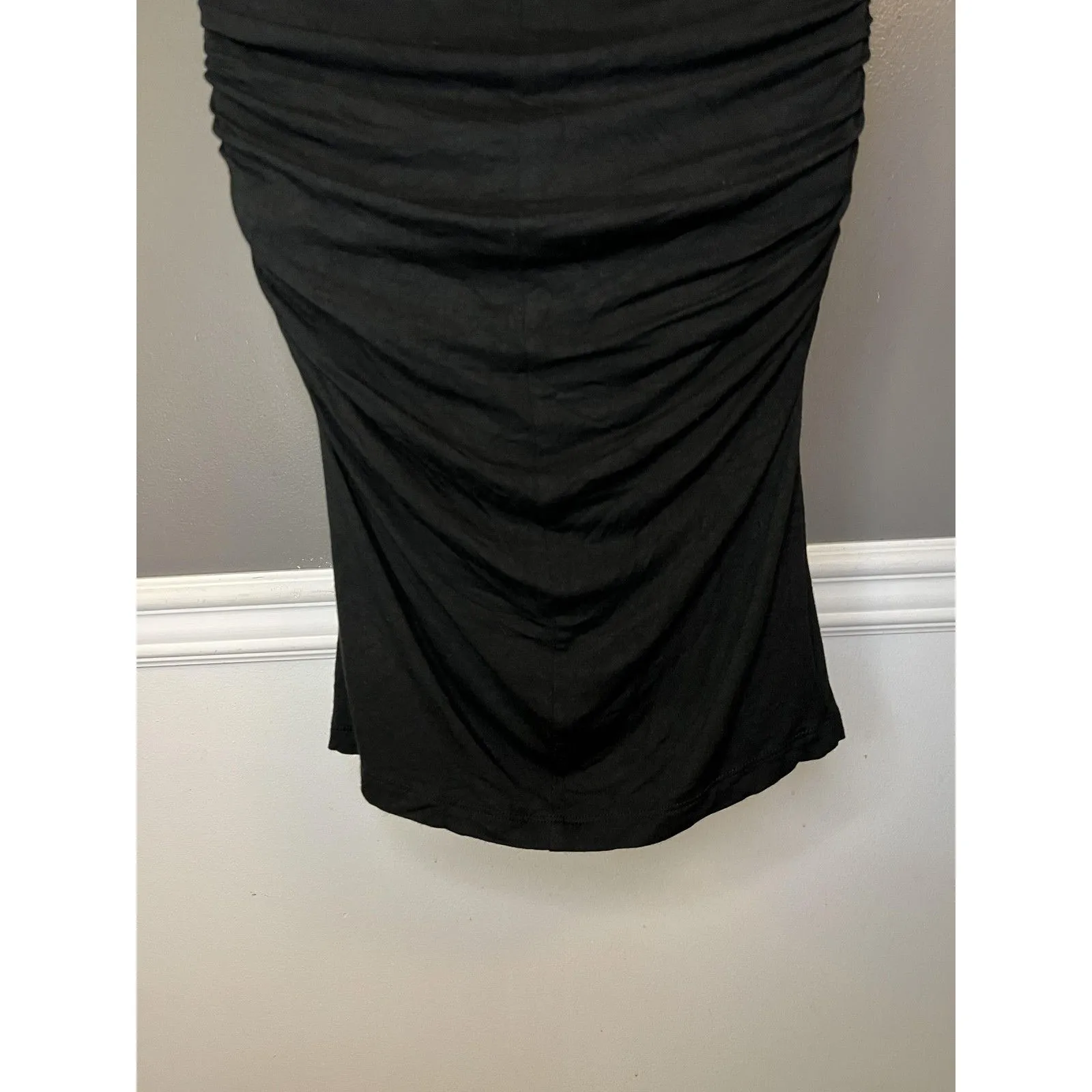 KUT From The Kloth Dress Womens 0 Black Lace Ruched Bodycon Midi Party Cocktail - Image 9