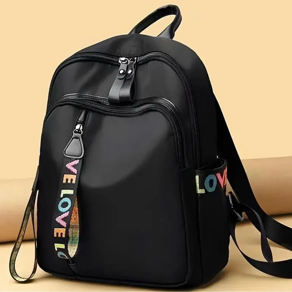 Black Backpack with Love Strap - Image 2