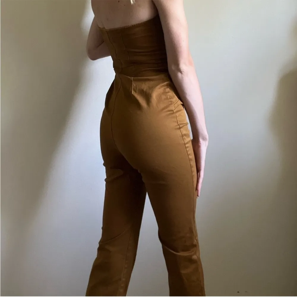 Urban Outfitters Women's Black and Brown Zip-up Bodysuit Sleevless Jumpsuit - Image 8