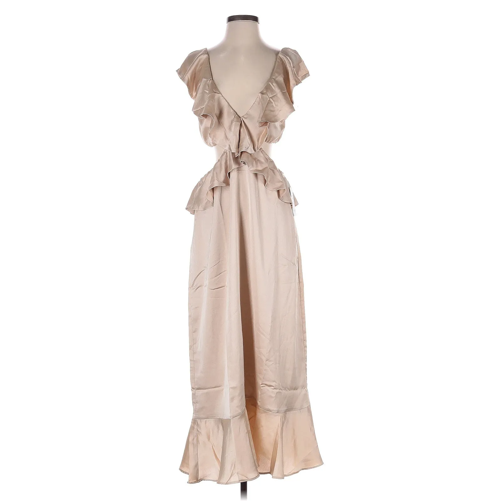 Show Me Your Mumu Zoey Midi Dress in Champagne Luxe Satin L NWT - Image 5